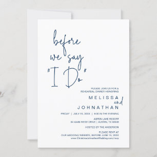 Invitation Avant De Dire "Je Le Fais", Dîner De Répétition Ma