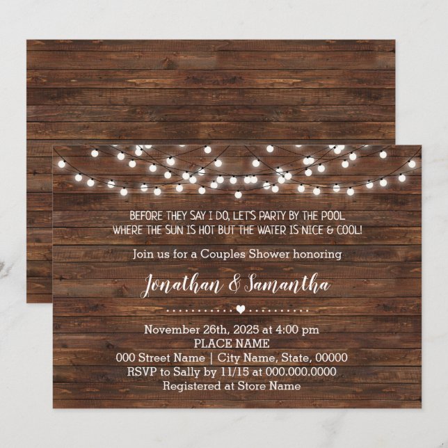 Invitation Avant de faire Faisons la fête par le Mariage de l (Devant / Derrière)