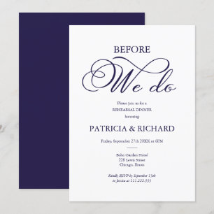 Invitation Avant de faire le dîner de répétition de script bl