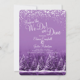 Invitation Avant de faire l'hiver mariage arbres lac pourpre