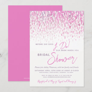 Invitation Avant de faire nuptiale douche aquarelle rose