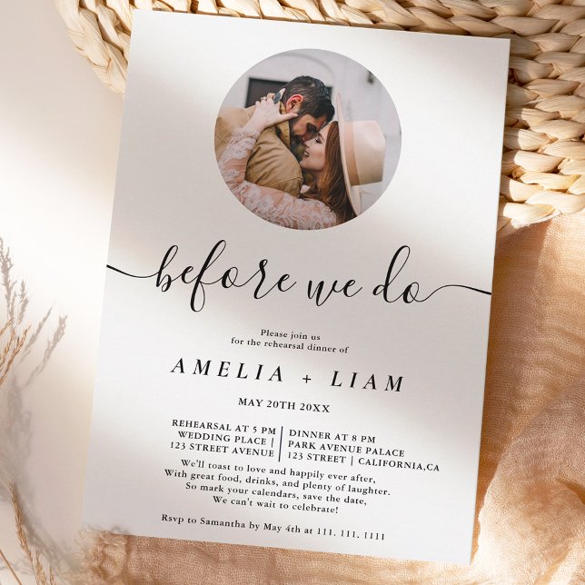 Invitation Avant de faire photo noir blanc de la répétition d (Créateur téléchargé)