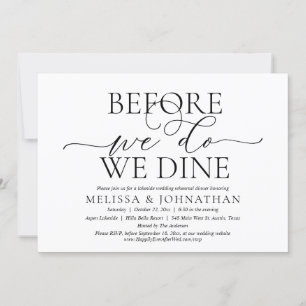 Invitation Avant De Le Faire, Nous Dînons, Dîner De Répétitio