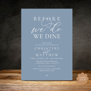 Invitation Avant de le faire, nous dînons, Dîner de répétitio
