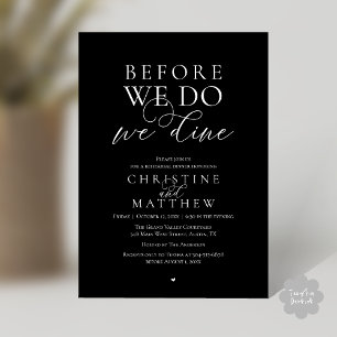 Invitation Avant de le faire, nous dînons, Dîner de répétitio