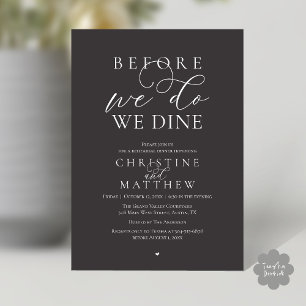 Invitation Avant de le faire, nous dînons, Dîner de répétitio