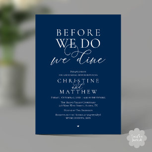 Invitation Avant de le faire, nous dînons, Dîner de répétitio