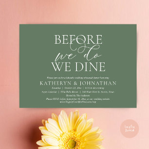 Invitation Avant De Le Faire, Nous Dînons, Dîner De Répétitio