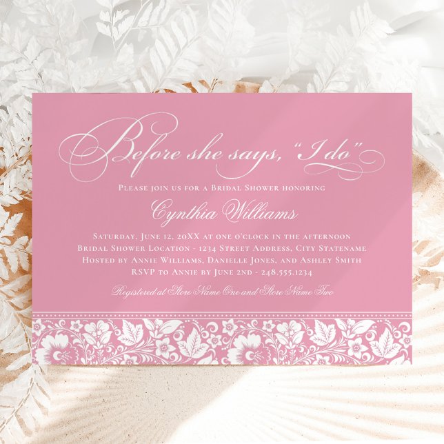 Invitation Avant Elle Dit Que Je Fais De La Fête des mariées  (Créateur téléchargé)