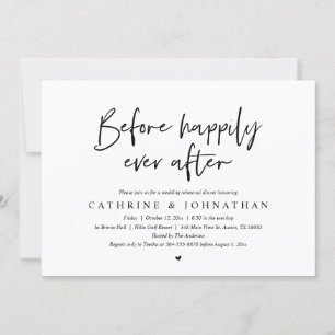 Invitation Avant Heureux Jamais Après Le Dîner De Répétition