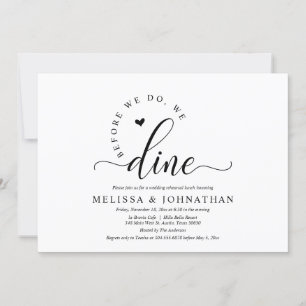 Invitation Avant Heureux Jamais Après Le Dîner De Répétition 