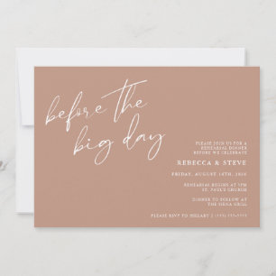 Invitation Avant le dîner de répétition Mariage du Big Day