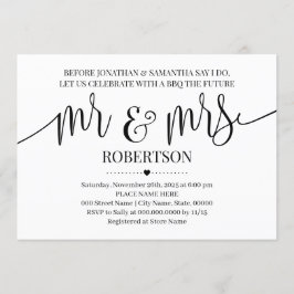 Invitation Avant moi, M. et Mme Wedding shower minimaliste
