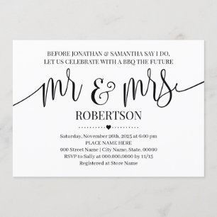 Invitation Avant moi, M. et Mme Wedding shower minimaliste