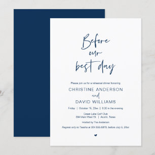 Invitation Avant Notre Meilleure Journée, Dîner De Répétition