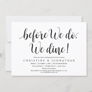 Invitation Avant, Nous Dînons, Dîner De Répétition Mariage