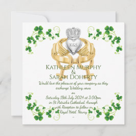 Invitation avec Bague Claddagh Femme Femme et Trèf