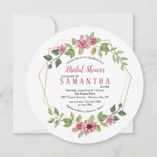 Invitation avec cadre en fil floral