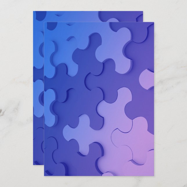 Invitation avec effet 3D Puzzle  (Devant / Derrière)