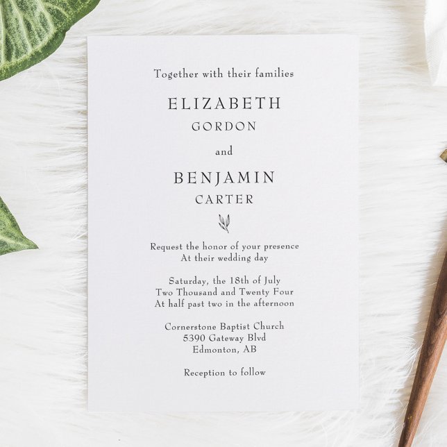 Invitation Avec leurs familles Élégant minimaliste (Créateur téléchargé)