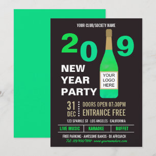 Invitation avec logo pour la soirée du Nouvel An d