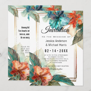 Invitation Avec poème à l'arrière Hibiscus Serenade Paradise