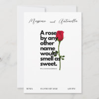 INVITATION AVEC POÉSIE DE WILLIAM SHAKESPEARE