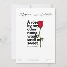 INVITATION AVEC POÉSIE DE WILLIAM SHAKESPEARE