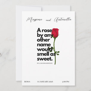 INVITATION AVEC POÉSIE DE WILLIAM SHAKESPEARE