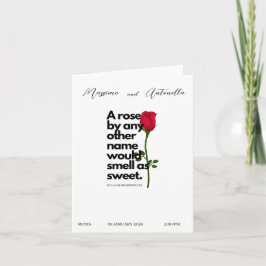 INVITATION AVEC POÉSIE DE WILLIAM SHAKESPEARE