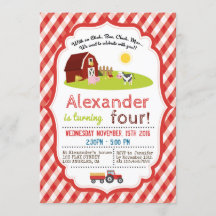 AVEC UN OINK, BAA, CLUCK, MOO FARM BANTHDATY