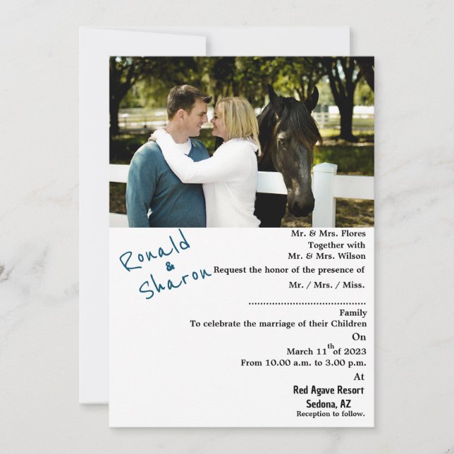 Invitation Avec une photo (Devant)