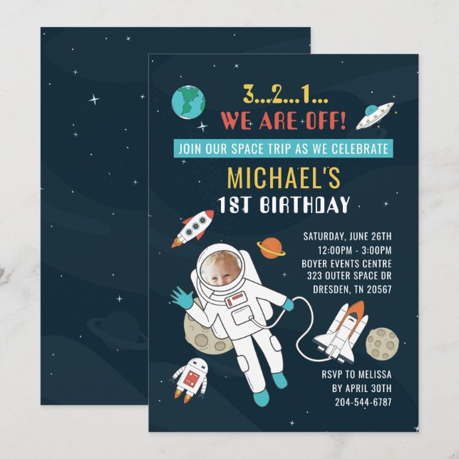 Invitation Avenir de l'espace extra-atmosphérique 1er astrona (Devant / Derrière)