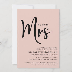 Invitation Avenir moderne minimal Mme Blush Fête des mariées