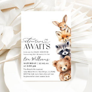 Invitation Aventure Attend le Baby shower des animaux des boi