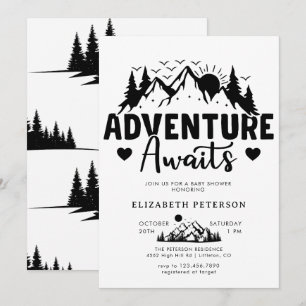 Invitation Aventure Attend   Montagnes Rustiques   BABY SHOWE
