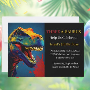 Invitation Aventure au pays du dinosaure bleu