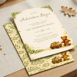 Invitation Aventure Commence Bois Ours Sauge Verdure