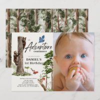 Aventure continue Bear Forest 1er Birthday Photo
