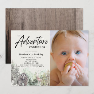 Invitation Aventure continue Ours 1er anniversaire Photo