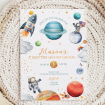 Aventure cosmique Anniversaire Espace aquarelle