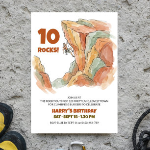 Invitation Aventure d'anniversaire d'escalade de roche en ple