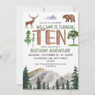 Invitation Aventure de 10e anniversaire de l'explorateur des 