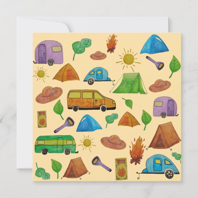 Invitation Aventure de camping (Devant)
