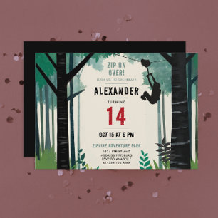 Invitation Aventure de tyrolienne cool nature extérieur adrén