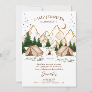 Invitation Aventure de week-end de camp de jeunes filles