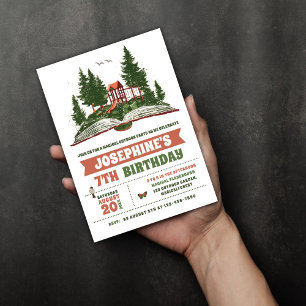 Invitation Aventure en plein air fête d'anniversaire