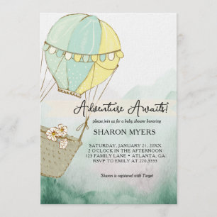 Invitation Aventure verte en attente Baby Shower