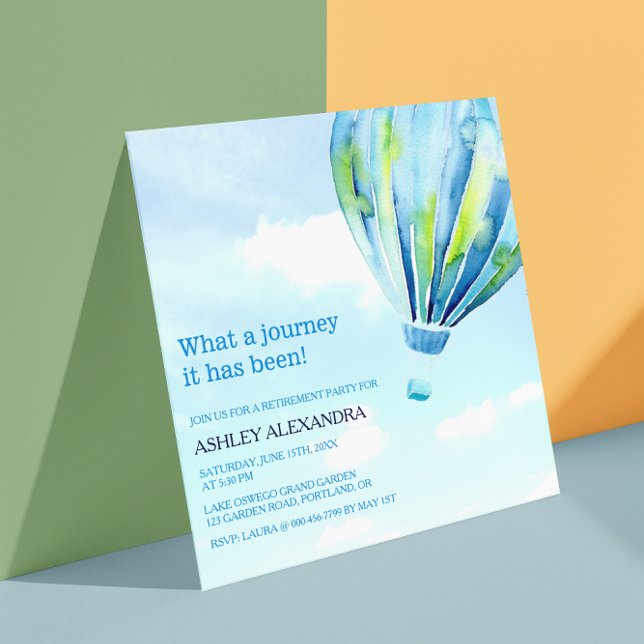 Invitation Aventures futures Partie de retraite à ballon chau (www.zazzle.com/riverme)