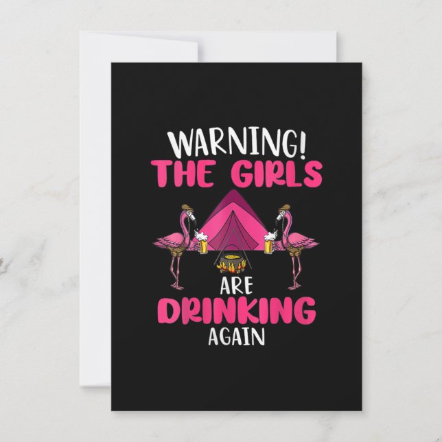 Invitation Avertissement Les Filles Boivent De Nouveau Flaman (Devant)